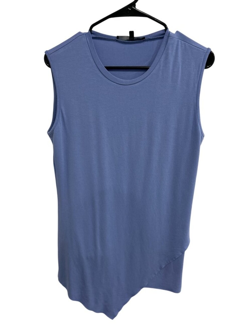 Harvé Benard Womens Asymmetrical Blue Sleeveless Top Size Large Indie Minimalist